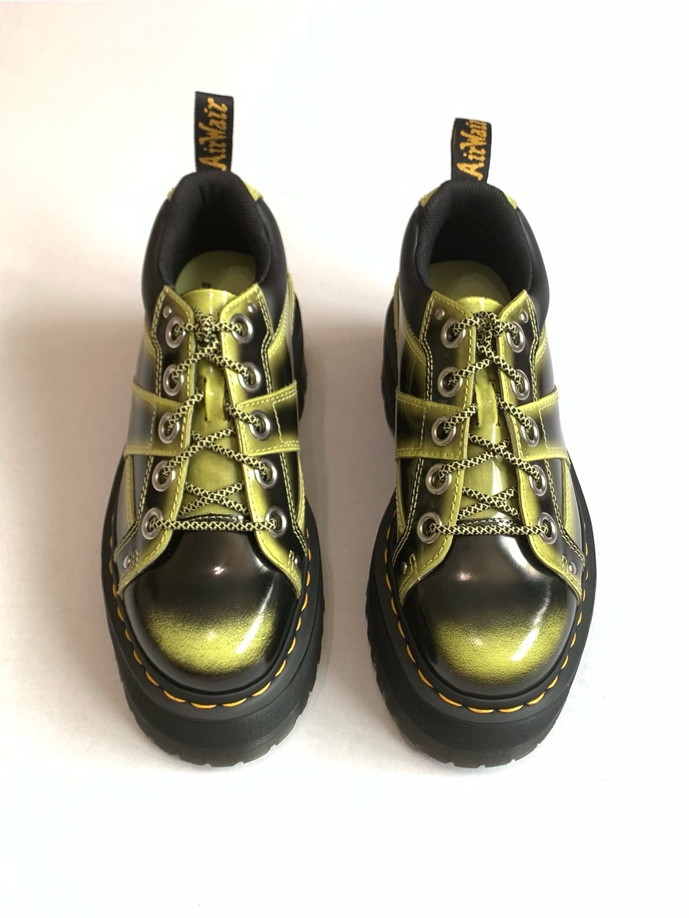 Dr. Martens 5 Eye Distressed Quad Max Platform Arcadia Green Shoes Women’s Sz 8